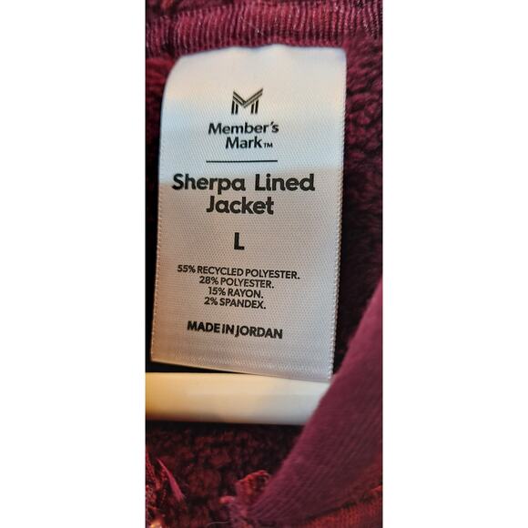 Women's Maroon Sherpa Lined Jacket w/Hoodie L (NWTags) - Picture 6 of 6